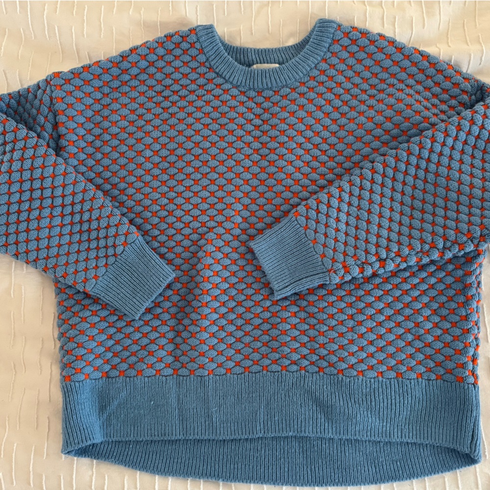 Blue and Orange H&M Women’s drop shoulder crewneck Sweater